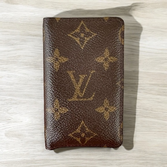 Authentic Louis Vuitton Brown Monogram Leather Pocket Organizer Card Holder - Picture 1 of 13